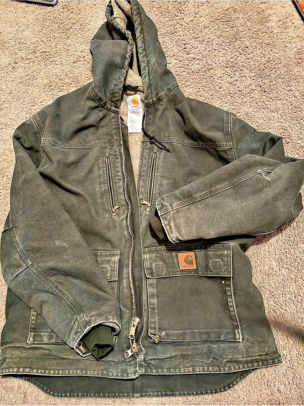 Carhartt Washed Duck Insulated Active Jacket (J130 MOS) Men's Hooded Field